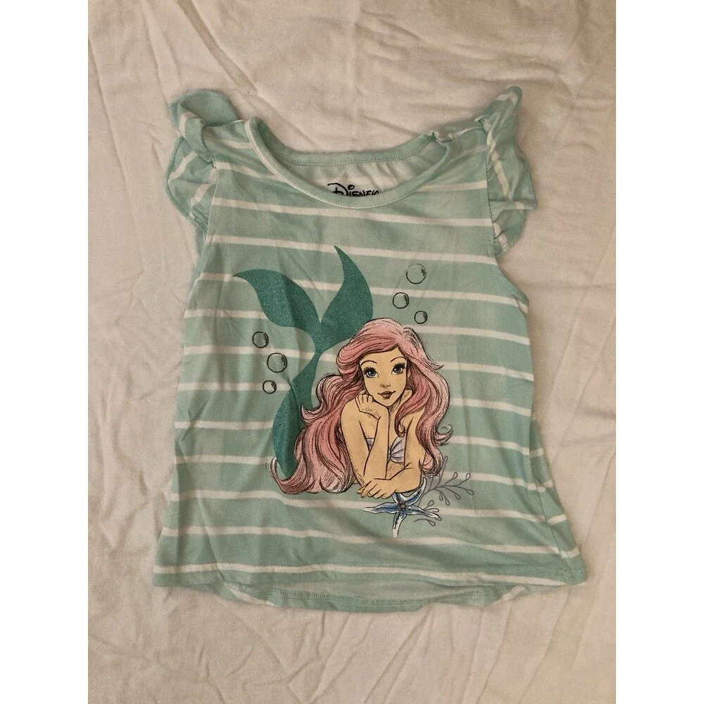 Size 5 Disney girls clothes - 1 piece T shirt | striped Ariel theme